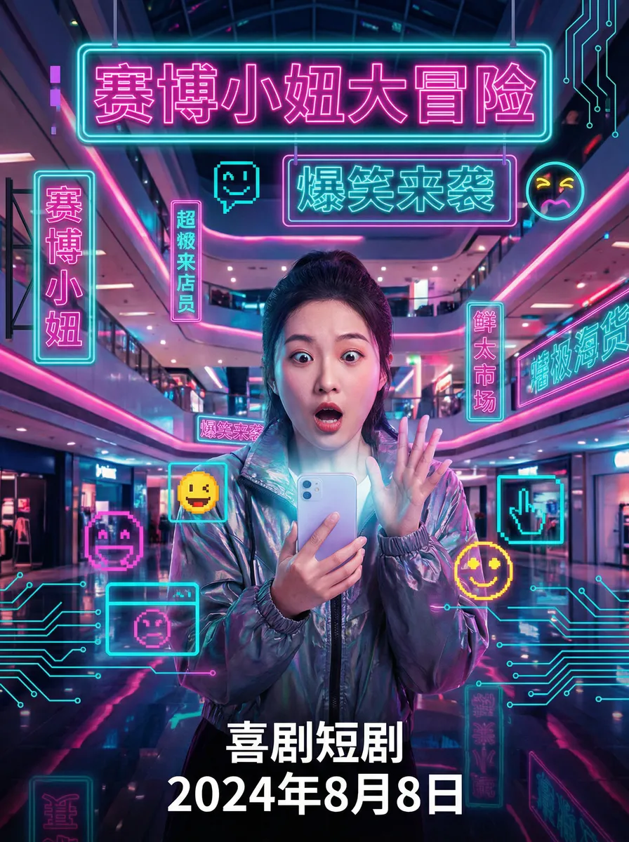 wallpapers 搞笑喜剧短剧 - 赛博小妞大冒险海报